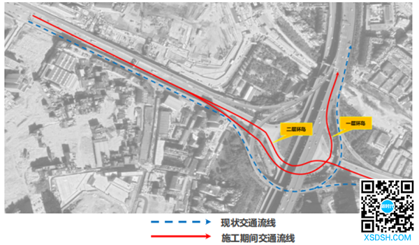 菊华立交上匝道封闭?绕行方案示意图 菊华立交上匝道封闭?绕行方案示意图